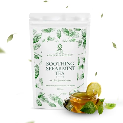 Spearmint Tea For Acne & Facial Hair | 100 Gms | Alleviates PCOS | Soothes Digestion | Caffeine - Free Herbal Tea | By SOL - Reinvent & Restore (B0CMQGXN17) Amazon Price History, Amazon Price Tracker