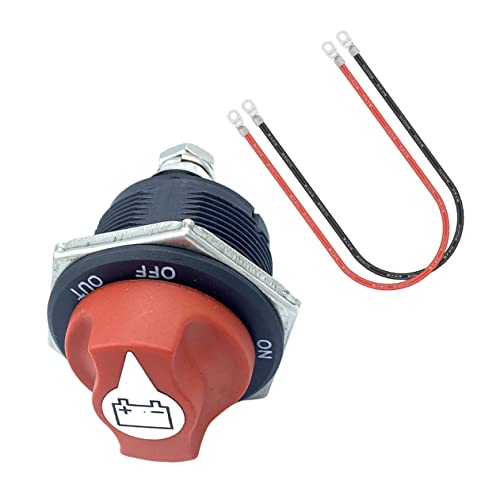 Cabilock 1Set Heavy Duty Battery Disconnect Switch for Car Boat Rv ATV Isolation Cutoff with Heavy Duty Power Cable for Electrical Equipment Like