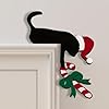 2024 christmas door topper holiday home decor funny snowman santa claus top door frame corner sign decorations windows walls diy craft for christmas party ornament cat  urban country home decor