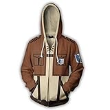 Mikucos Attack on Titan Scout Regiment Erwin Jacket Coat Hooded Hoodie Swater Costume Cosplay XL