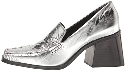 Vince Camuto Women's Footwear Women's Segellis Stacked Heel Loafer Clog, Silver, 8.5 #TOP7