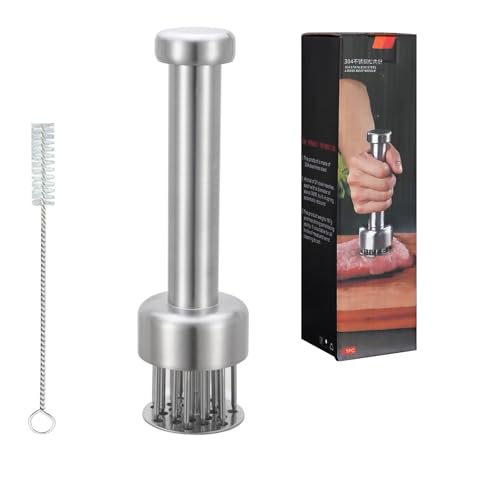 304 Stainless Steel Meat Tenderizer Tool with 21 Needles– Dual-Head Meat Pounder for Steak, Chicken, Pork | Dishwasher Safe, Includes Cleaning Brush