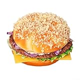 Drivstraw Künstliches Hamburger-Modell für Bäckerei-Display-Requisite – realistische PU-Lebensmittel-Nachbildung Dekoration, 17 x 6,5 x 7,5 cm, nicht essbarer simulierter Burger für Geschäft, (Käse