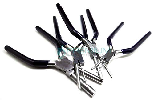 4 Pcs Bail Making Pliers Round Ends 1.5mm/2.5mm, 3.5mm/5.5mm, 2mm/4mm, 7mm/9mm Rap & Tap Wrapping Wire Work Premium Instruments