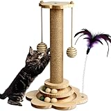 Vicloon Poteau Griffoir, 40cm Colonne à Griffer, Poteau Griffoir en Sisal 4 en 1, Griffoir...