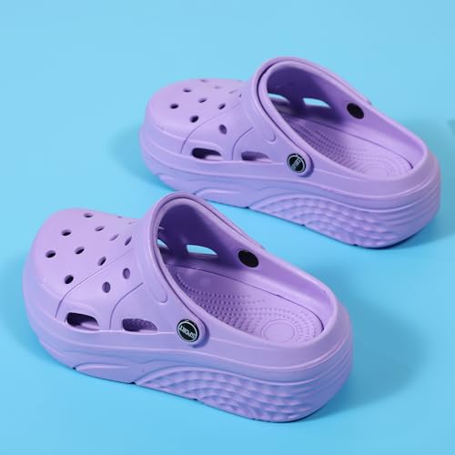 Image of FLIOZY Women's Gardener Platform Clogs Slippers Hight Heels Mules Clog Wedge Sandals Outdoor Beach Shoes