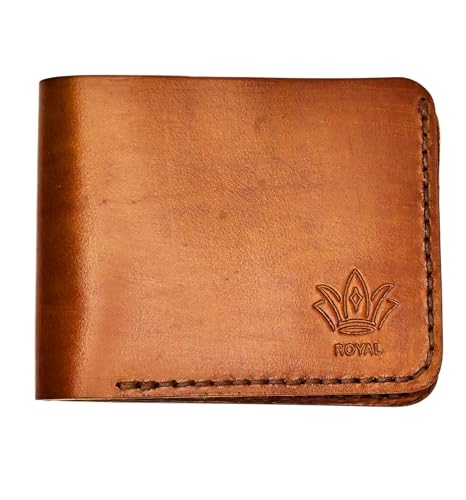 ROYAL Hand Made Leather Wallet Three Pocket (Tan)