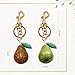 AELARRE Cute Pear Keychain,Fashionable Bag Charm And Keychain Charms,Elegant Handbag Charms And Purse Accessories (Golden)