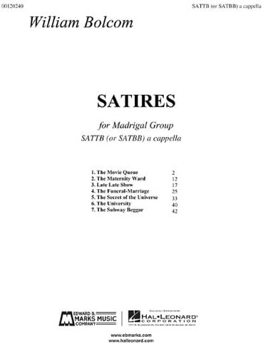 Satires: Satb Madrigal Group A Cappella