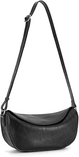 Zhuoliang Leather Crossbody Bag Purse for Women Men Crescent Shoulder Bag Medium Cross Body Dumpling Bag Half Moon Adjustable