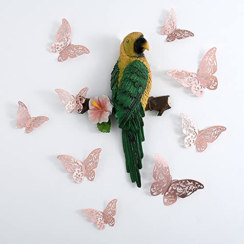 3D Butterfly Wall Stickers, Removable Metallic Wall Decals Fridge Sticker Room Mural Decoration For Kids Bedroom Nursery Classroom Party Wedding Decor Diy Gift, Rose Gold, 36Pcs #TOP3