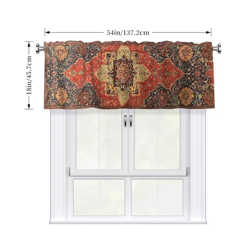 KzgtY Aztec Curtain Valance for Windows Rod Pocket Valance Window Treatments 1 Panel Short Curtains for Kitchen Windows Bathroom Bedroom 54x18in by KzgtY - Used condition - Image 4