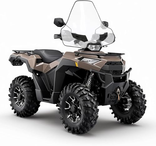 ECOTRIC Mid Windshield Compatible with 2015-2023 Polaris Sportsman Touring XP 1000 450 570 850 SP EPS Premium Replace For 2880539-409 Lock & Ride Mid View Windscreen Plastic Clear