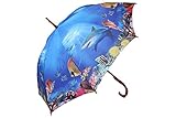  Regenschirm Meerestiere mit Holzgriff, Automatikschirm, Stockschirm, Schirm Hai Fische