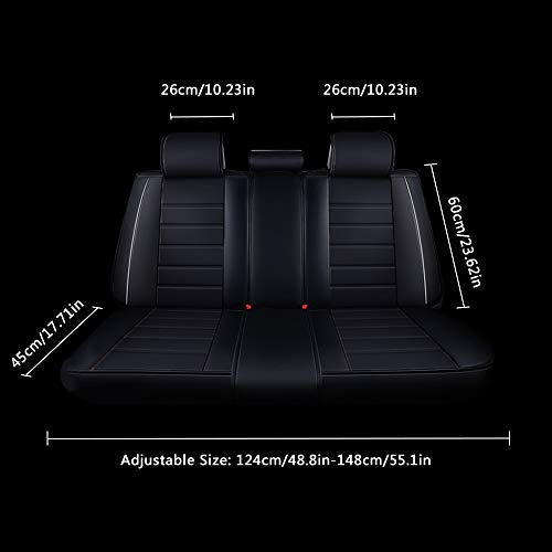 otoez Leather Seat Covers, Universal Car Seat Covers Full Set, 5-Pack Front and Back Seat Cover Protector for Cars, Waterproof Automotive Seat Cushion Fit for Most Car Sedan Truck (No Pillows, Black)