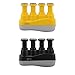 Ejercitador de mano, 2 Pcs Ejercitador de mano y dedo, para mejorar la destreza y la fuerza en los dedos, para Guitarristas, Músicos, Atletas, Escaladores y para Fisioterapia (Negro + Amarillo)