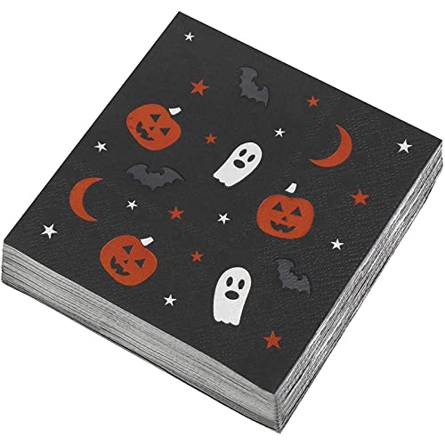 Halloween Party Decorations, Paper Napkins (5 X 5 In, Black, 50 Pack) #TOP4