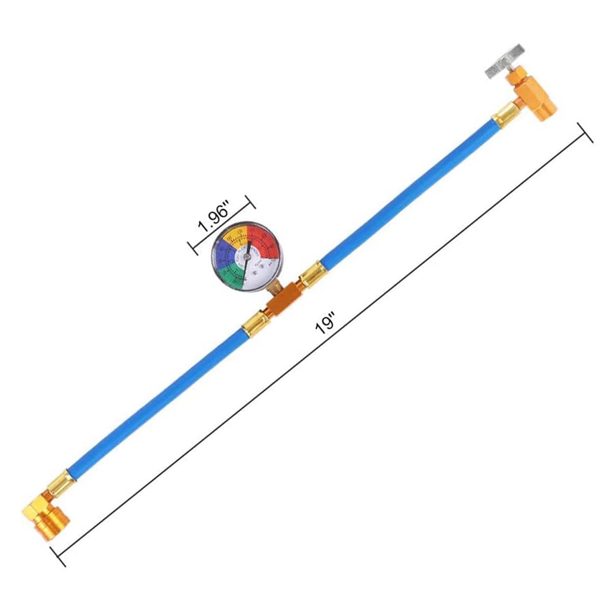 Tubo Flessibile di Ricarica del refrigerante per Aria condizionata per Auto con manometro Kit Tubo Flessibile di Ricarica del refrigerante per refrigerazione dell'Aria condizionata per Auto