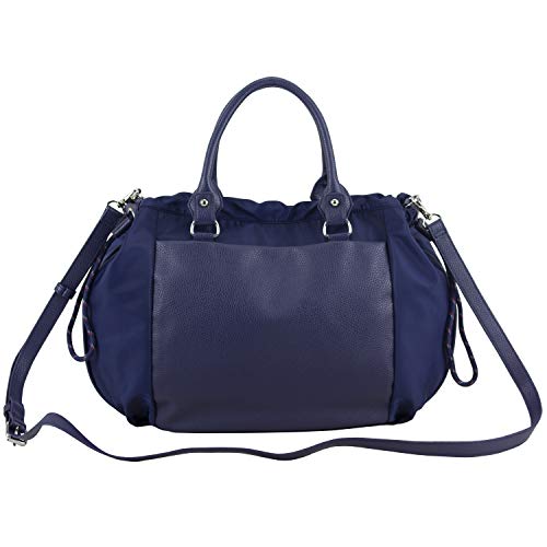 BODHI Rouchette Satchel Drawstring Shoulder Purse Messenger Bag, Navy3
