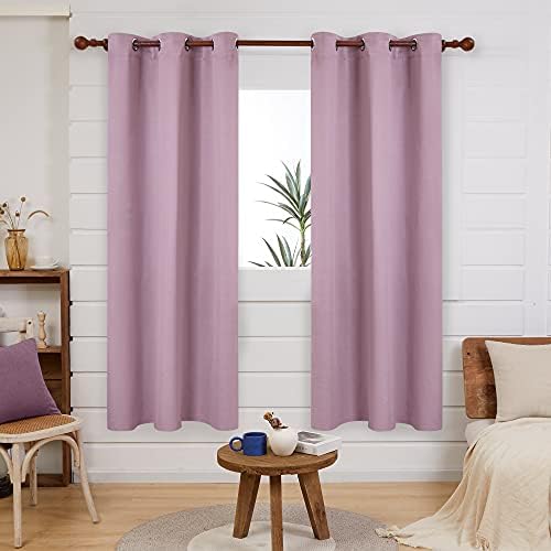 Deconovo Grommet Blackout Curtains Nursery Room, Room Darkening Thermal Insulated Window Curtain, Lavender, 42x84 Inch,1 Panel