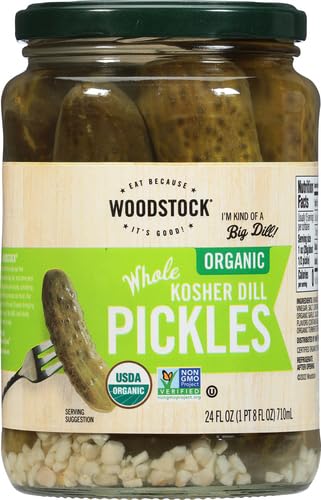 Woodstock Organic Kosher Whole Dill Pickles, 24 oz