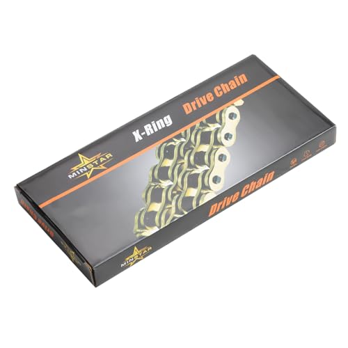 Image of 520 Chain 114 Links With Connecting Master Link, X-Ring Gold