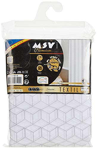 MSV Shower curtain Premium 180x200cm Mozaik argent, W 7.9" x L 11.8" (1 Panels)