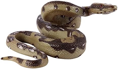 TOYANDONA Realistic Snake Toy High Simulation Rubber Fake Snake Toy Python Model Toy for Garden Props and Halloween Tricky Creepy Prank