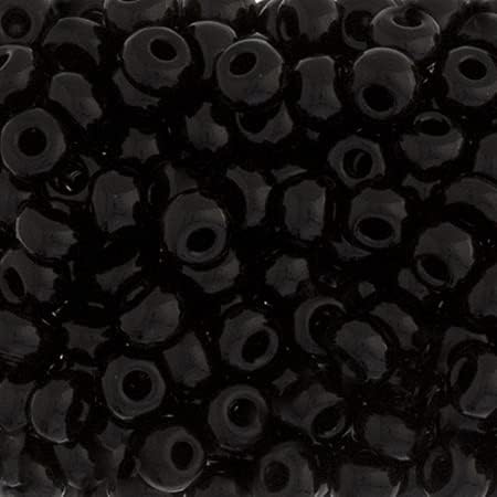 John Bead Czech Glass Seed Beads 4/0 Opaque Black 22Grams Vial of DIY Jewelry Making Beads for DIY Arts Crafts Jewelry Bracelets Necklaces Earrings Phone Charm Making