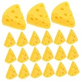 Ipetboom 30 pièces Miniatures Fromage Artificiel Triangle Modèles de Faux Cheesecakes Miniatures pour Décoration de Cuisine Présentoir Pâtisserie Accessoires Réalistes pour Maison de