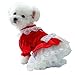 DOTEYAYP Dog Winter Dress Dog Princess Clothes for Small Dogs Lightweight Velvet Tulle Dress Puppy Christmas Apparel (X-Large, Red)