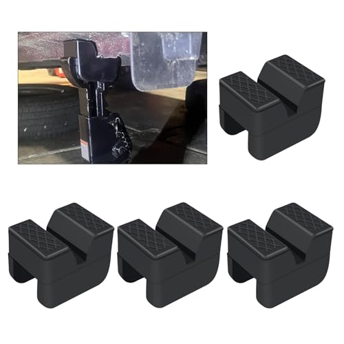 4PCS 2 Ton Pinch Weld Jack Pad with Grooved Design,Rubber Jack Stand Pads for Cushioning & Shock Absorption,Professional Pinch Weld Jacks Adapter with Non-Slip Diamond Texture