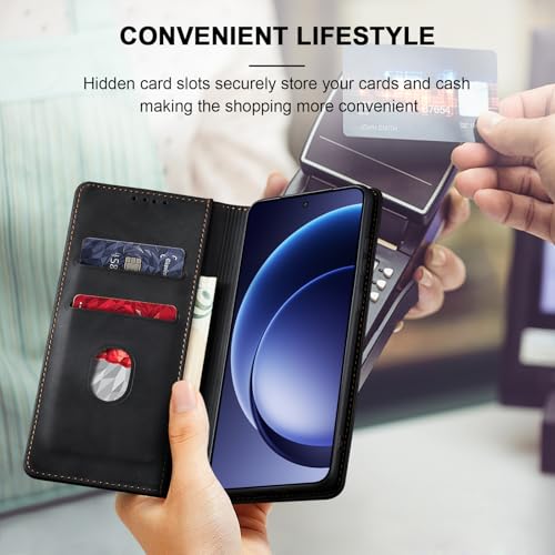 Image of Jasonyu Flip Wallet Case for OnePlus 15 5G,Black