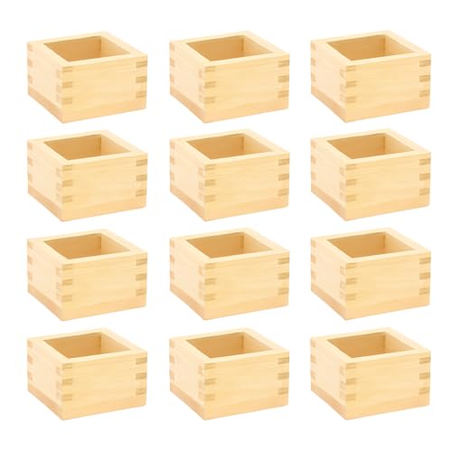 JapanBargain, 12-Pack Small Hinoki Cypress Masu Sake Cups – Made