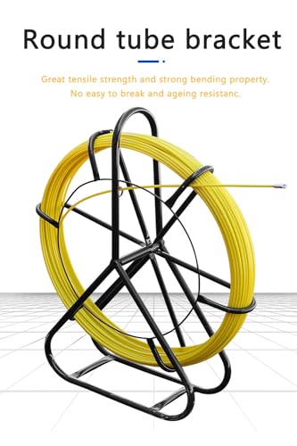 YANBORUI Fish Tape Fiberglass 6MM 328FT Fish Tape Puller Fiberglass Wire Cable Running with Cage [6mm*100m] - Thumbnail 6