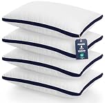 Utopia Bedding Pillows 4 Pack Standard Size, (Navy) Luxury Hotel Quality Pillows, Brushed Fabric, Bed Pillow for Back, Stomach or Side Sleepers - 20 x 30 inch / 50 x 75 cm