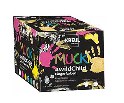 Peinture à Doigts MUCKI Scintillante – 6 X 150 Ml – Dès 2 Ans – Lavable Et Sans Allergènes
