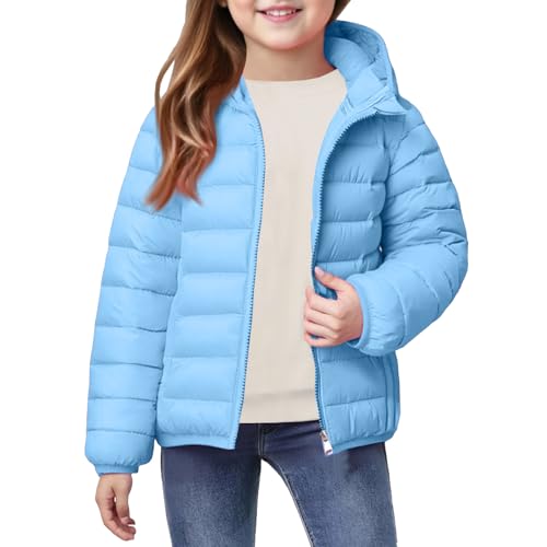 LHUUVER Winterjacke Mädchen Steppjacke Winter Langarm Daunenjacke Outdoor Dicke Thermojacke Bequeme Warm Daunenmantel Unisex Kinderjacke Freizeit Parka Jacke Wintermantel Outdoorjacke Übergangsjacke