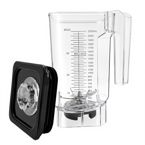 CRANDDI K80 K96 K85 Blender Cup, 80oz 2200ml Commercial Blender Jar Pitcher Container with Blade Assembly, Large Capacity Replacement Parts Spare Cup for K80 K96 K85 Blenders, BPA Free, Clear by CRANDDI - Used condition - US$55.53