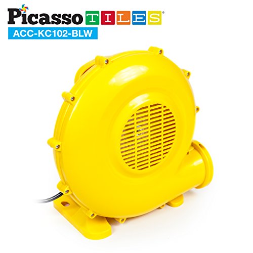 Picassotiles Etl Certified Inflatable Bounce House Bouncy Castle 580 Watt Air Blower Pump Fan W/ 25Ft Cable Length, Ul Certified Gfci Plug, Top-Mounted Handle & 4 Stakes #TOP1