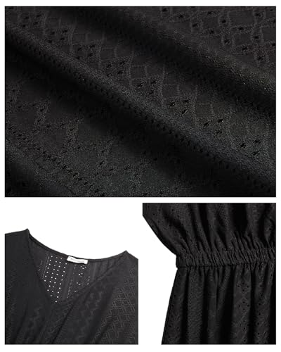 Pinup Fashion Plus Size Swimsuit Cover Up Women - Hollow Out V Neck Beach Dress Coverups3