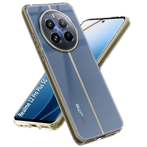 Image of Fashionury Crystal Clear Case for Realme 12 Pro Plus 5G | Yellowing Resistance | Transparent TPU Silicone | Raised Camera Lips | Slim Transparent Cover