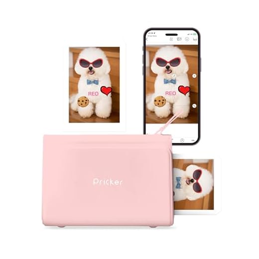 Pricker+ Photo Sticker Printer | 6PASS Multi Wireless Portable Printer for Phone | Mini Photo Printer w/ 10 Sheets + Label 10 Sheets | Customizable Color Sticker Printer 2.56 x 3.57 Inch (Pink)