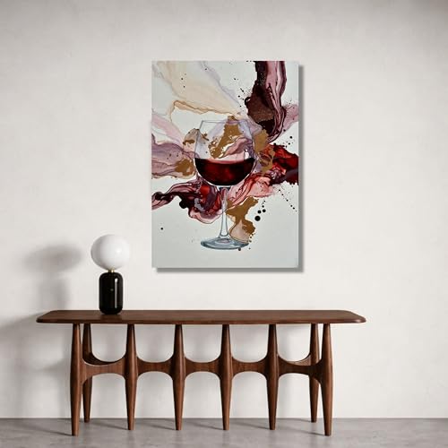 Affiche et impression verre à vin rouge décoration murale moderne pour bar - 3