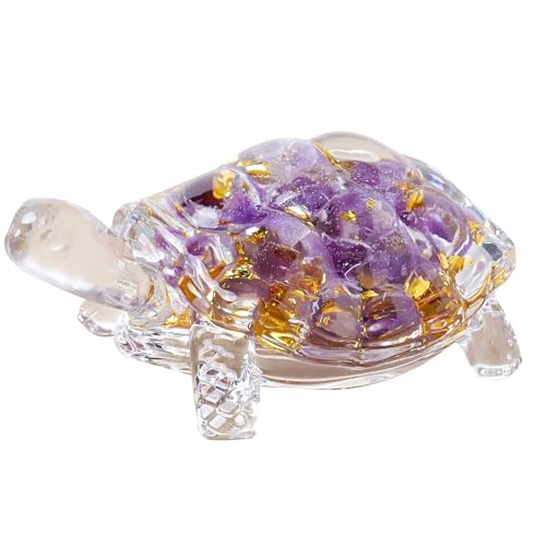Estatua de Tortuga de Cristal y Resina 8.5 cm miniatura 1