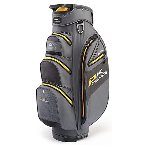 PowaKaddy Unisex 2022 Dri-Tech Golfwagen-Tasche, Gun Metal/Gelb, Einheitsgröße Cover