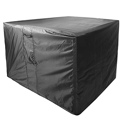 Juego de fundas para muebles de jardín, 126 x 126 x 74 cm, impermeable, anti rayos UV, a prueba de desgarros, protector de muebles de exterior para mesas y sillas apilables, color negro