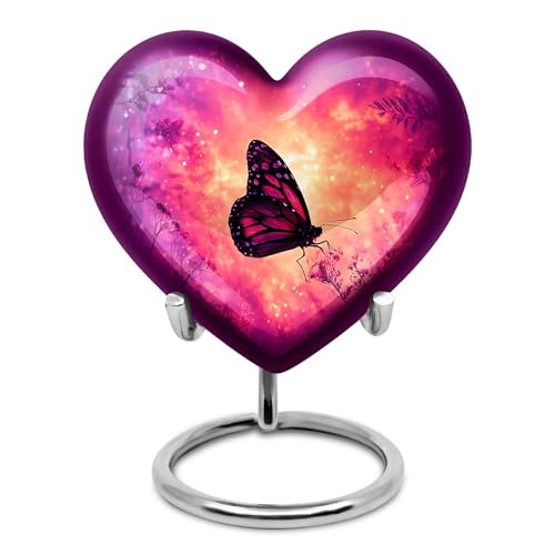 Image of Butterfly Urn - Mini Burial Urn for Human Ashes Adult Female - Small Memorial Urns for Mom & Dad - Memorial Urns - 3 Inch