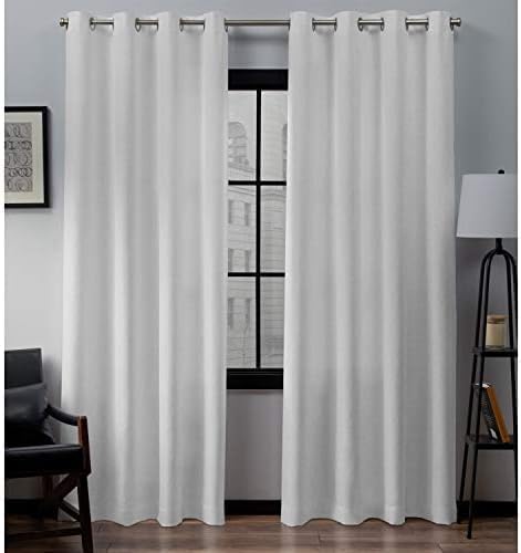 Exclusive Home Loha Linen Curtain Winter White | Grommet Top | Light Filtering | 54"x96" | Pack of 12