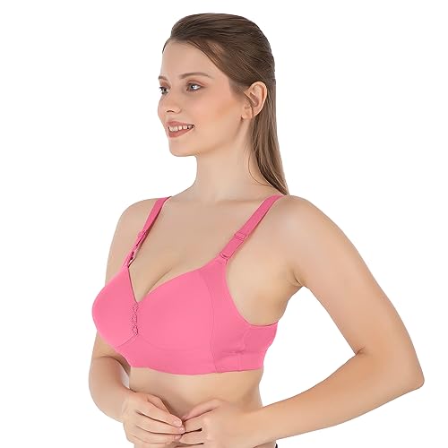 Image of Tweens Lite Wite - Minimiser Medium Padded Cotton Lycra Bra (Plus Size) - Triple Hook - Full Coverage - Wirefree - Seamless T-Shirt Bra